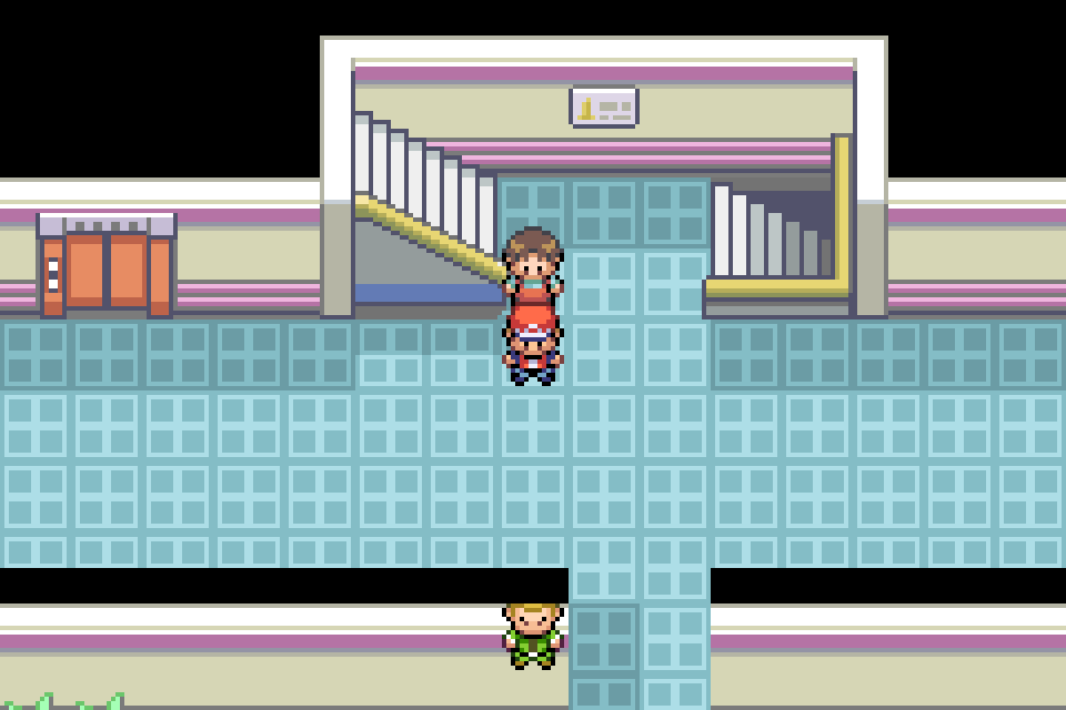 Real in-game mGBA capture of Weather Institute 2F in Pokémon Definitive Build 10.63.1