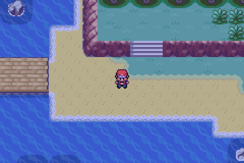 Real in-game mGBA capture of Route 119 Bridge in Pokémon Definitive Build 10.63.1