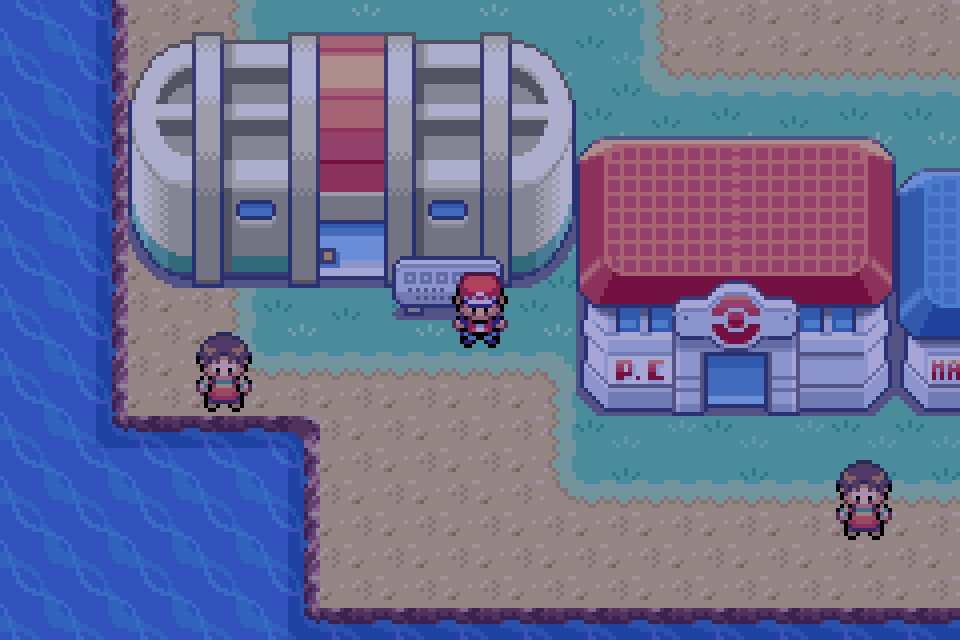 Real in-game mGBA capture of Ever Grande City in Pokémon Definitive Build 10.67.1