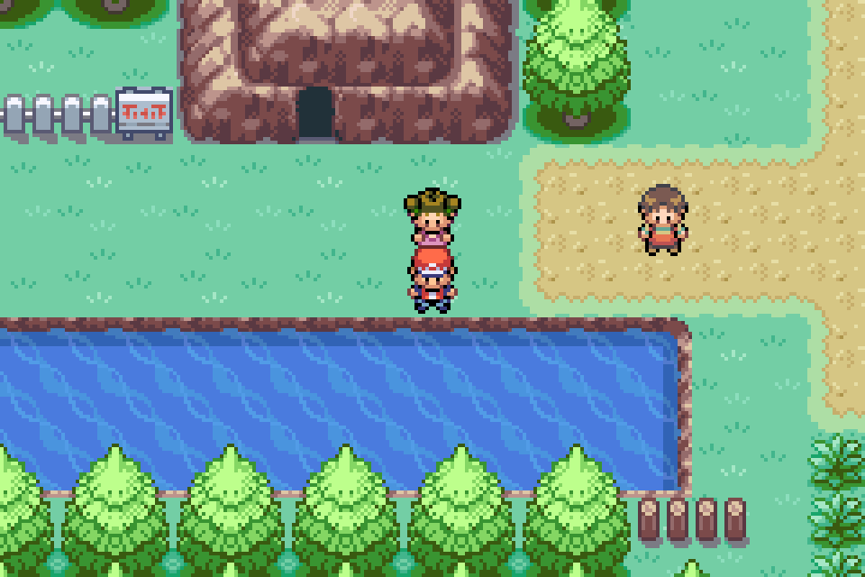 Real in-game mGBA capture of Frontier Dock in Pokémon Definitive Build 10.68.1