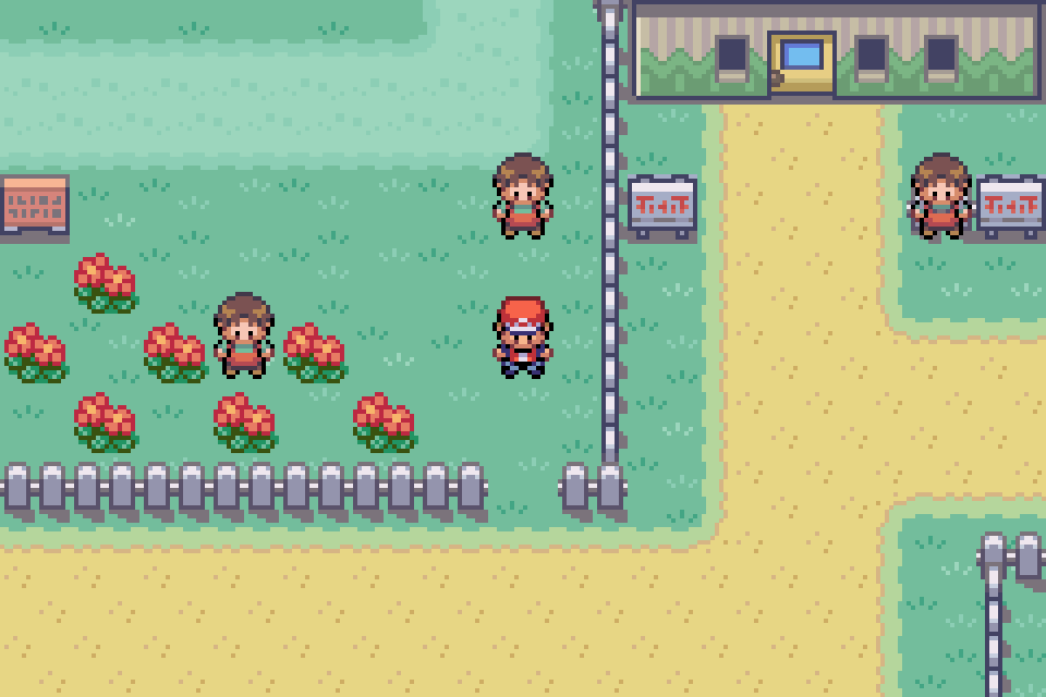 Real in-game mGBA capture of Pastoria City in Pokémon Definitive Build 10.73.1